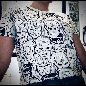 A Marvel Comic Black & White Crop Top